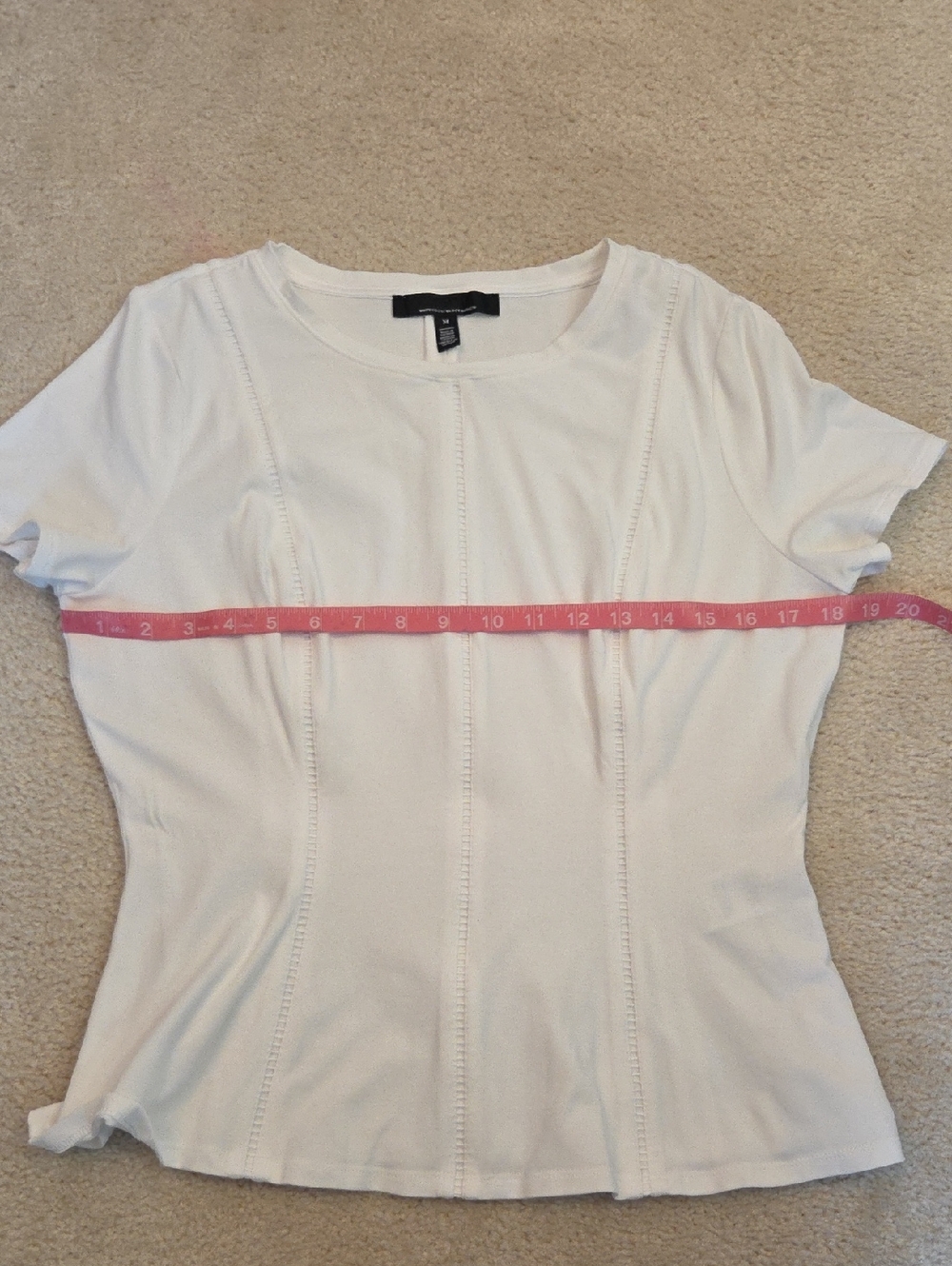 Women’s White Short Sleeve Seam-Detail Top - WHBM